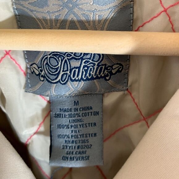 BB Dakota Trench Style Belted Cotton Jacket Sz M - Picture 3 of 5